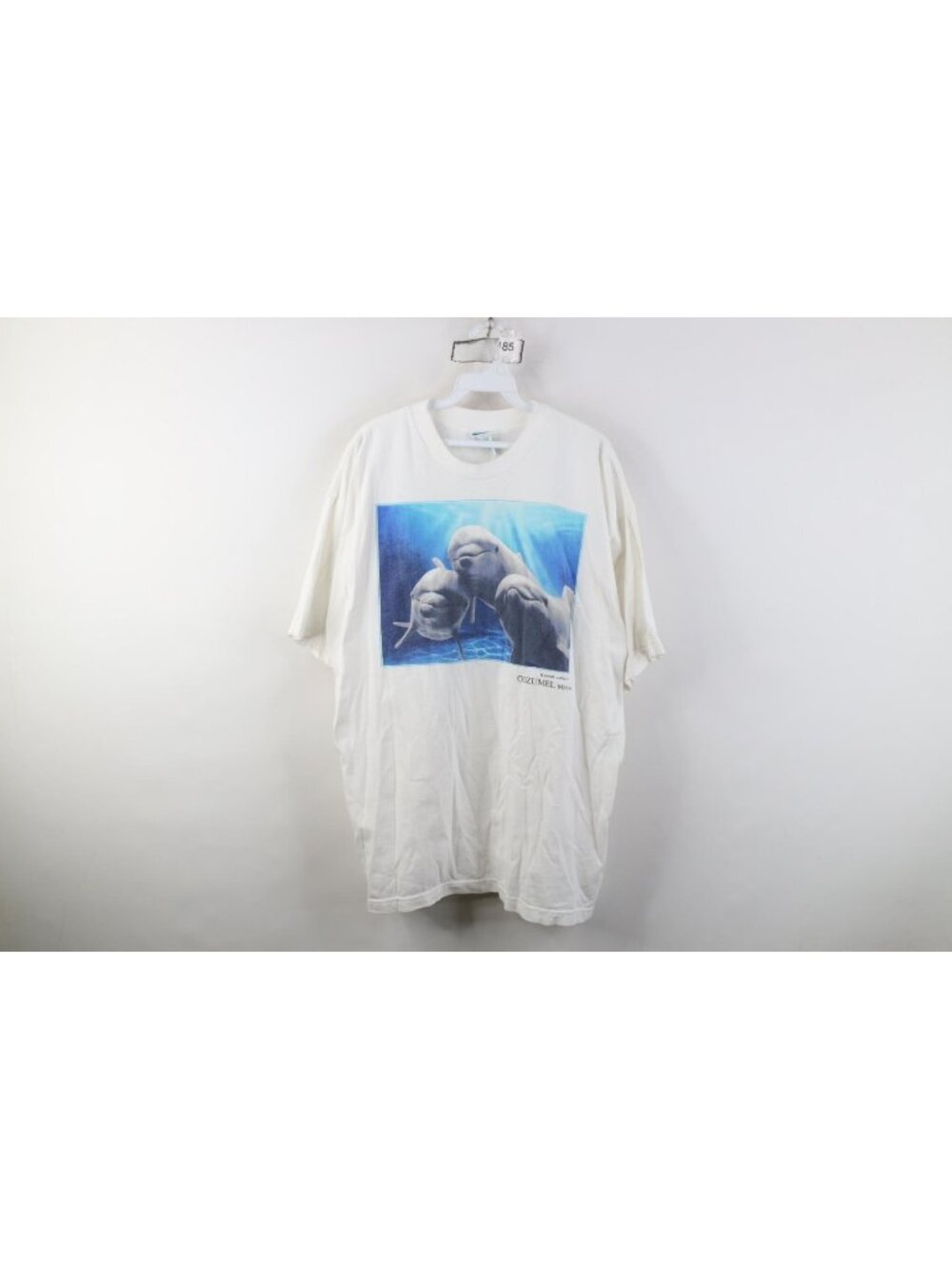Vintage 90s Streetwear Mens XL Nature Dolphin Sea Cozumel Mexico T-Shirt White